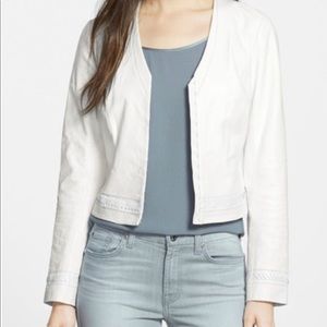 Nordstrom Classiques Entier White Leather Jacket